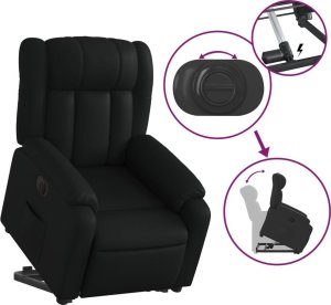 vidaXL Rozkładany fotel pionizujący, elektryczny, czarny, ekoskóra 10