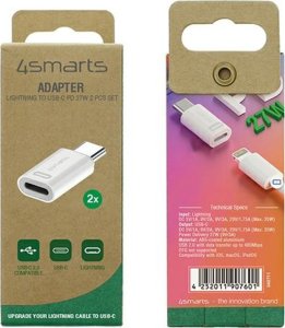 4smarts Adapter Lightning na USB-C PD 27W zestaw 2 sztuk (540711) 5