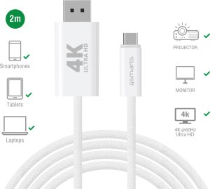 Kabel USB 4smarts USB-C - DisplayPort 2 m Biały (540958) 1