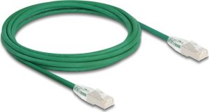 Delock Delock RJ45 Netzwerkkabel Cat.6A Stecker zu Stecker mit gebogener Rastnase U/FTP Slim 3 m grun 1