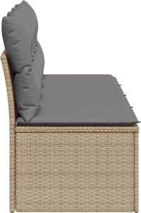 vidaXL Sofa ogrodowa z poduszkami, 4-osobowa, beż, polirattan 5