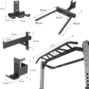 HMS Wielofunkcyjna klatka treningowa składana HMS KLT22 szara 12