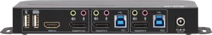 Przełącznik Eaton Eaton Tripp Lite series DisplayPort USB KVM Switch 2-Port 4K 60Hz HDR DP 1.4 USB Cables - KVM-/Audio-/USB-Switch - 2 x KVM/Audio/USB - 1 lokaler Benutzer - Desktop 5
