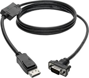 Kabel Eaton Eaton Tripp Lite Series DisplayPort 1.2 to VGA Active Adapter Cable (DP with Latches to HD15 M/M), 3 ft. (0.9 m) - Videokabel - DisplayPort (M) zu HD-15 (VGA) (M) - 91 cm - aktiv, eingerastet - Schwarz 2