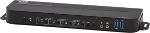 Przełącznik Eaton Tripp Lite series 4-Port DisplayPort KVM with Dual Console Ports (DP and HDMI), 4K 60Hz 4:4:4, DP1.4 with IR Remote - KVM-/Audio-/USB-Switch - 4 x KVM/Audio/USB - 1 lokalny użytkownik - Desktop 3