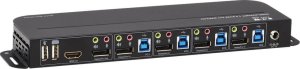 Przełącznik Eaton Tripp Lite series 4-Port DisplayPort KVM with Dual Console Ports (DP and HDMI), 4K 60Hz 4:4:4, DP1.4 with IR Remote - KVM-/Audio-/USB-Switch - 4 x KVM/Audio/USB - 1 lokalny użytkownik - Desktop 4