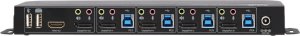 Przełącznik Eaton Tripp Lite series 4-Port DisplayPort KVM with Dual Console Ports (DP and HDMI), 4K 60Hz 4:4:4, DP1.4 with IR Remote - KVM-/Audio-/USB-Switch - 4 x KVM/Audio/USB - 1 lokalny użytkownik - Desktop 5