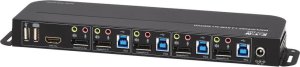 Przełącznik Eaton Tripp Lite series 4-Port DisplayPort KVM with Dual Console Ports (DP and HDMI), 4K 60Hz 4:4:4, DP1.4 with IR Remote - KVM-/Audio-/USB-Switch - 4 x KVM/Audio/USB - 1 lokalny użytkownik - Desktop 6
