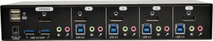 Przełącznik Eaton Tripp Lite series 4-Port DisplayPort KVM Switch w/Audio, Cables and USB 3.0 SuperSpeed Hub - KVM-/Audio-/USB-Switch - 4 x KVM/Audio/USB - 1 lokalny użytkownik - Desktop 2