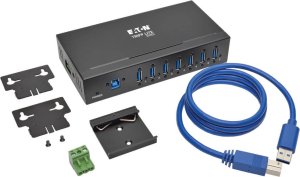 HUB USB Eaton Eaton Tripp Lite series 7-Port USB 3.0 Hub SuperSpeed with Dedicated 2A USB Charging iPad Tablet Metal - Hub - 7 x SuperSpeed USB 3.0 - an DIN-Schiene montierbar, wandmontierbar 5