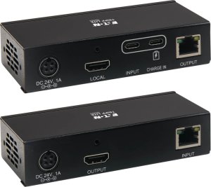 Eaton Tripp Lite Series USB C to HDMI over Cat6 Extender Kit with KVM Support, 4K 60Hz, 4:4:4, Transmitter/Receiver, USB, PoC, HDCP 2.2, up to 230 ft., TAA - Rozszerzenie dla wideo/audio - HDMI, USB-C - przez CAT 6 - do 70 m - zgodny z TAA - dla P/ 2