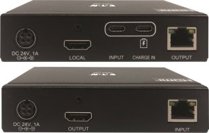 Eaton Tripp Lite Series USB C to HDMI over Cat6 Extender Kit with KVM Support, 4K 60Hz, 4:4:4, Transmitter/Receiver, USB, PoC, HDCP 2.2, up to 230 ft., TAA - Rozszerzenie dla wideo/audio - HDMI, USB-C - przez CAT 6 - do 70 m - zgodny z TAA - dla P/ 4