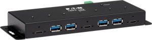 HUB USB Eaton Eaton Tripp Lite series 7-Port Industrial-Grade USB 3.1 Gen 2 Hub - 10 Gbps, 4 USB-A & 3 USB-C, 15 kV ESD Immunity, Metal Housing, TAA - Hub - 7 x USB 3.1 Gen 2 - Desktop - US-Regierung GSA - TAA-konform 1