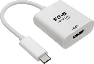 Adapter AV Eaton Eaton Tripp Lite Series USB C to HDMI 4K Adapter Converter USB Type C 3.1 Thunderbolt 3 Compatible M/F White 6in - Externer Videoadapter - USB-C 3.1 - HDMI - weiss 1