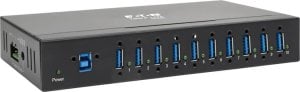 HUB USB Eaton Eaton Tripp Lite series 10-Port Industrial-Grade USB 3.0 SuperSpeed Hub - 20 kV ESD Immunity, Iron Housing, Mountable - Hub - 10 x SuperSpeed USB 3.0 - an DIN-Schiene montierbar, wandmontierbar 1