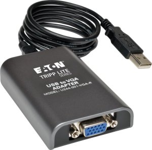 Adapter USB Eaton Eaton Tripp Lite Series USB 2.0 to VGA Dual Multi-Monitor External Video Graphics Card Adapter 1080p 60Hz - Externer Videoadapter - USB 2.0 - D-Sub 1