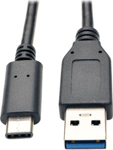 Kabel USB Eaton Eaton Tripp Lite Series USB-C to USB-A Cable (M/M), USB 3.2 Gen 1 (5 Gbps), Thunderbolt 3 Compatible, 3 ft. (0.91 m) - USB-Kabel - USB Typ A (M) zu 24 pin USB-C (M) - USB 3.1 - 91 cm - geformt - Schwarz 1