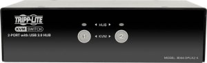 Przełącznik Eaton Eaton Tripp Lite series 2-Port DisplayPort KVM Switch w/Audio, Cables and USB 3.0 SuperSpeed Hub - KVM-/Audio-/USB-Switch - 2 x KVM/Audio/USB - 1 lokaler Benutzer - Desktop 3