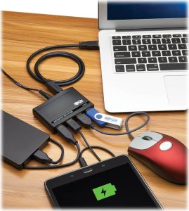 HUB USB Eaton Tripp Lite 4-Port USB-A Mini Hub - USB 3.2 Gen 1, International Plug Adapters - Hub - 4 x USB 3.2 Gen 1 - Desktop 3