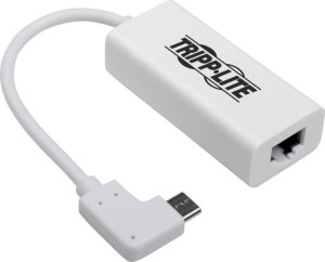 Adapter USB Eaton Eaton Tripp Lite Series USB C to Gigabit Adapter Converter USB 3.1 Gen 1 Right-Angle White 6in USB Type C to Ethernet Network Adapter - 10/100/1000 Mbps, Thunderbolt 3 Compatible, White - Netzwerkadapter - USB-C 3.1 Gen 1 - Gigabit Ether 1