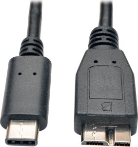 Kabel USB Eaton Eaton Tripp Lite Series USB-C to USB Micro-B Cable (M/M) - USB 3.2, Gen 2 (10 Gbps), Thunderbolt 3 Compatible, 3 ft. (0.91 m) - USB-Kabel - 24 pin USB-C (M) zu Micro-USB Typ B (M) - USB 3.1 Gen 2 - 3 A - 91 cm - geformt - Schwarz 1