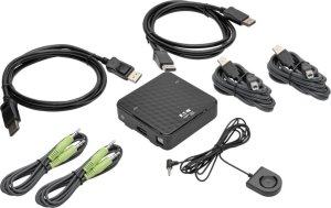Przełącznik Eaton Tripp Lite series 2-Port DisplayPort 1.2 KVM Switch USB Sharing 4K x2K 3840 x 2160 - KVM-/Audio-/USB-Switch - 2 x KVM/Audio/USB - 1 lokalny użytkownik - Desktop 4