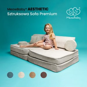 MeowBaby MeowBaby Aesthetic Sztruksowa sofa dziecięca Prem 1