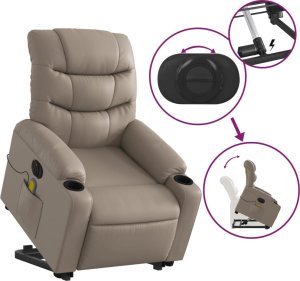 vidaXL Rozkładany fotel pionizujący z masażem, elektryczny, cappuccino 11