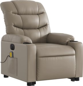 vidaXL Rozkładany fotel pionizujący z masażem, elektryczny, cappuccino 4