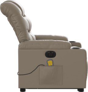 vidaXL Rozkładany fotel pionizujący z masażem, elektryczny, cappuccino 10
