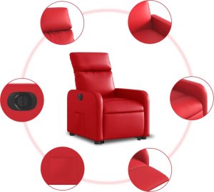 vidaXL Rozkładany fotel pionizujący, elektryczny, czerwony 7