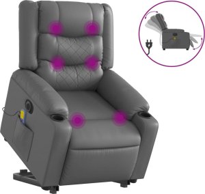 vidaXL Rozkładany fotel pionizujący z masażem, elektryczny, szary 2