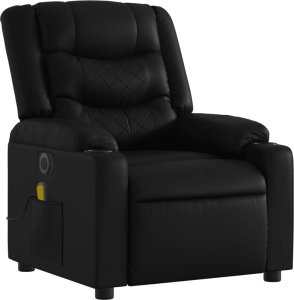 vidaXL Rozkładany fotel masujący, elektryczny, czarny, sztuczna skóra 4