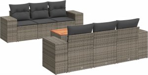 vidaXL 7-cz. zestaw wypoczynkowy do ogrodu, z poduszkami, szary 2