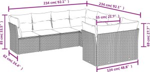 vidaXL 8-cz. zestaw wypoczynkowy do ogrodu, z poduszkami, czarny 3