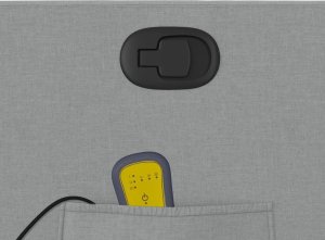 vidaXL Podnoszony fotel masujący, rozkładany, jasnoszary, tkanina 11