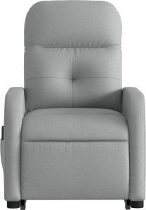 vidaXL Podnoszony fotel masujący, rozkładany, jasnoszary, tkanina 8