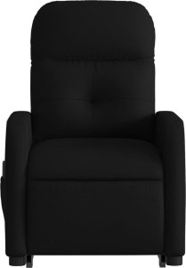 vidaXL Podnoszony fotel masujący, rozkładany, czarny, obity tkaniną 8