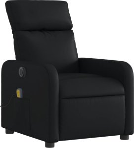 vidaXL Rozkładany fotel masujący, elektryczny, czarny, sztuczna skóra 4