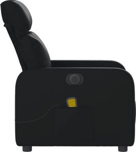 vidaXL Rozkładany fotel masujący, elektryczny, czarny, sztuczna skóra 10