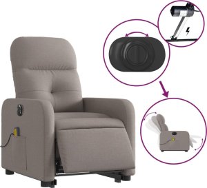 vidaXL Podnoszony fotel masujący, elektryczny, rozkładany, kolor taupe 5
