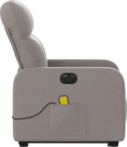 vidaXL Podnoszony fotel masujący, elektryczny, rozkładany, kolor taupe 9