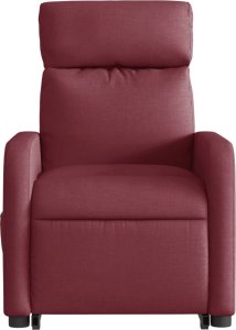vidaXL Podnoszony fotel masujący, rozkładany, bordowy, obity tkaniną 9