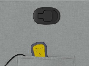 vidaXL Podnoszony fotel masujący, rozkładany, jasnoszary, tkanina 12