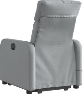 vidaXL Podnoszony fotel masujący, rozkładany, jasnoszary, tkanina 5