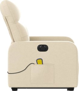 vidaXL Podnoszony fotel masujący, elektryczny, rozkładany, kremowy 9