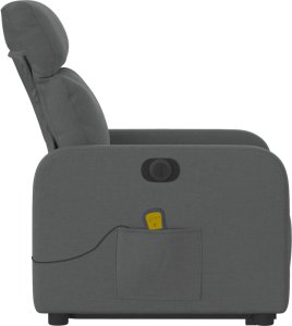 vidaXL Podnoszony fotel masujący, elektryczny, rozkładany, ciemnoszary 10