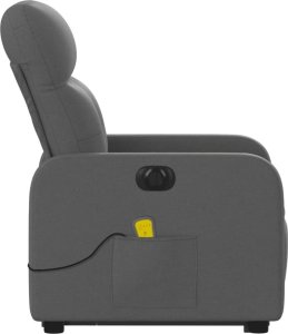 vidaXL Podnoszony fotel masujący, elektryczny, rozkładany, ciemnoszary 9