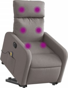 vidaXL Podnoszony fotel masujący, elektryczny, rozkładany, kolor taupe 3
