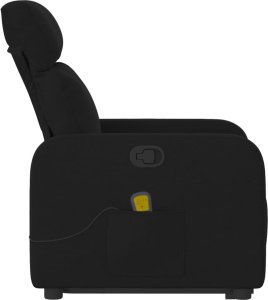 vidaXL Podnoszony fotel masujący, rozkładany, czarny, obity tkaniną 10